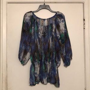 Sheer multi color blouse